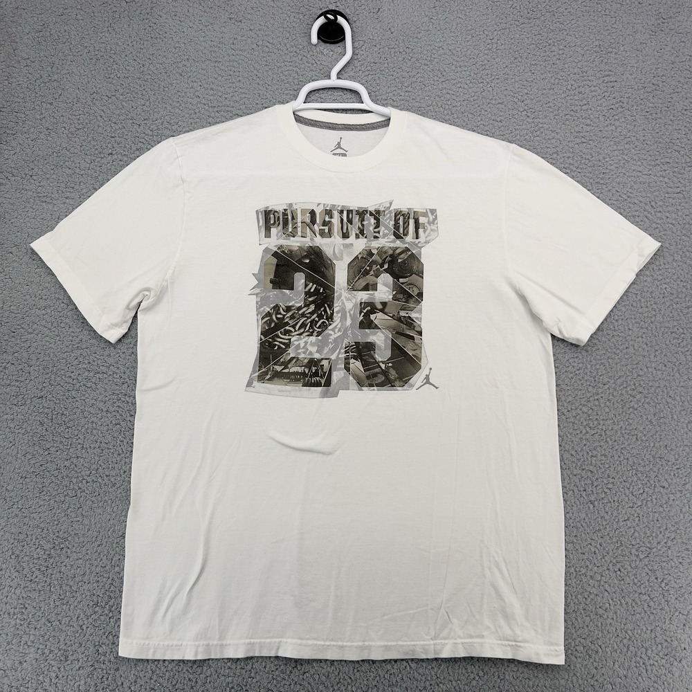 Nike Air Jordan‎ "Pursuit Of 23" Graphic T-Shirt Men's XL White Short Sleeve Tee